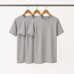 Kit 3 Camisetas Básicas Feminina Cinza - KIT3-CAMI... - CHIELLA