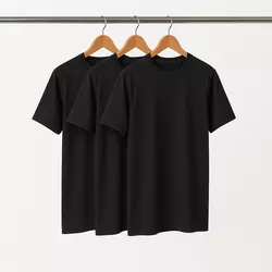 Kit 3 Camisetas Básicas Feminina Preto - KIT3-CAMI... - CHIELLA