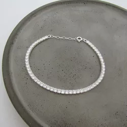 Pulseira Riviera Zircônia Cristal Com Extensor - ... - C Martiniano Joias