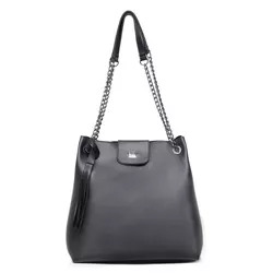 Bolsa Feminina Preto Elegante Alça de Corrente Grande Santucci