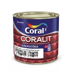 Esmalte Sintético Auto-Brilho Branco 225ml - CORALIT CORAL - CONSTRUTINTAS