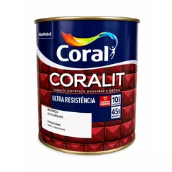 Esmalte Brilhante Branco 900ml Ultra - CORALIT CORAL - CONSTRUTINTAS