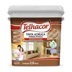 Tinta Acrílica Fosca Econômica 3,6 Litros - TELHACOR - CONSTRUTINTAS
