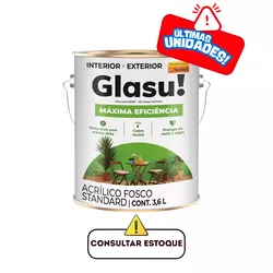 Tinta Acrílica Fosca Standard 3,6 Litros - GLASU! MÁXIMA EFICIÊNCIA - SUVINIL - CONSTRUTINTAS