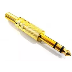 Plug P10 Stereo Metálico Ouro com Mola - COPEL ELETRONICA