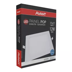 Painel de Led Avant Embutir Quadrado 12W 6500K - Cores Vivas Home Center