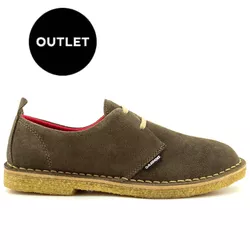 Outlet Sapato Safari caqui em couro camurça e sola... - DALESHOES