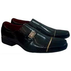 Sapato Social Sintético Preto Verniz - DP2208 - DALLUP'S