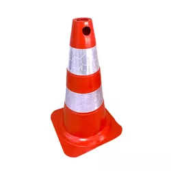 CONE FLEXIVEL COM FAIXAS REFLETIVAS 50CM. - V0495 - Data Brasil - EPI's & Treinamentos
