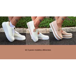 Kit 3 pares Tênis Femininos Dk Diferentes - DK Shoes | Tênis Casuais Femininos