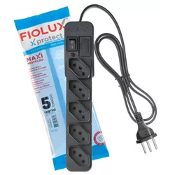 Filtro de Linha 5 Tomadas 1M Preto - Eletrônica Faria