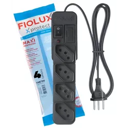 Filtro de Linha 4 Tomadas 1M Preto - Eletrônica Faria