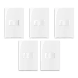 KIT 5 CONJUNTOS SLEEK DE 1 INTERRUPTOR SIMPLES - Eletro Light