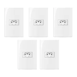 KIT 5 CONJUNTOS SLEEK DE 1 TOMADA PADRAO BRASIL 2P... - Eletro Light