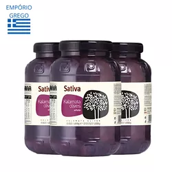 Kit - Azeitonas Kalamatas 3Und. - 1Kg - Empório Grego
