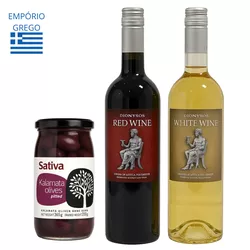 Kit Vinhos + Azeitonas - Empório Grego