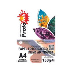 PAPEL FOTO A4 FILME ADESIVO TRANSP. 150G 10FLS PRO... - PARÁ SUPRIMENTOS