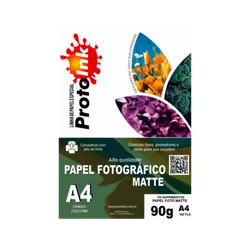 PAPEL FOTO A4 MATTE 90G 100FLS PROTOINK - 30204006 - PARÁ SUPRIMENTOS