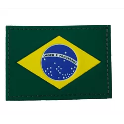 Bandeira Brasil Patch Emborrachado Colorido Com Fi... - Feroz Militar
