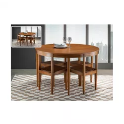 Sala de Jantar Mesa Compacta Redonda 1,35 x 1,35 -... - Flavio Comercio de Moveis de Gramado Ltda