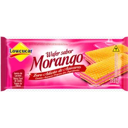 WAFER LOWÇUCAR ZERO AÇUCAR SABOR MORANGO 115 G - PADRÃO FONZAR