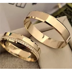 Par de Alianças Florença 18K - FLO-6MM-18K - Gerlu Joias