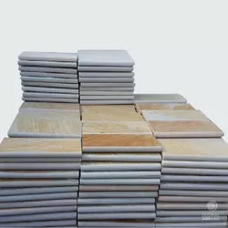 Borda Boleada Pedra São Tomé Amarela - 30 X 30cm - PEDRAS BRASIL