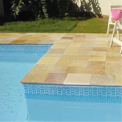 Pedra Para Piscina São Tomé Amarela - 30 X 30cm - PEDRAS BRASIL
