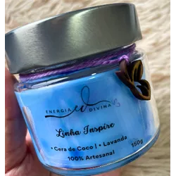 Vela Artesanal 150g - Lavanda - Gotas de Luz & Energia Divina