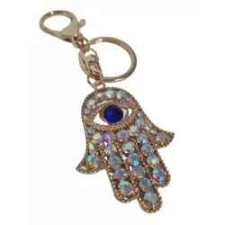 Chaveiro Hamsa com strass - Gotas de Luz & Energia Divina