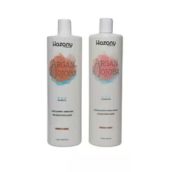 Kit Shampoo e Condicionador Argan e Jojoba 1L - HAZANY COSMÉTICOS