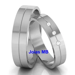 692 - Alianças de Compromisso Pelotas 6mm - Joias MB Loja Oficial