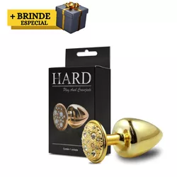 Prazer anal plug anal m Dourado Com Pedra Cravejad... - L'amour Boutique Erótica