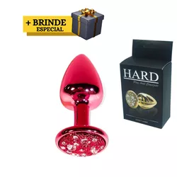 Prazer anal plug anal m Vermelho Com Pedra Craveja... - L'amour Boutique Erótica