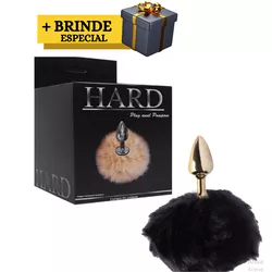 Prazer anal plug anal Dourado Pompom Escuro - L'amour Boutique Erótica