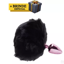 Prazer anal plug anal Rosa Pompom Escuro - L'amour Boutique Erótica