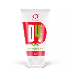 Lubrificante D4 Morango a Base D'água 60g - L'amour Boutique Erótica