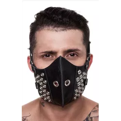 Máscara 100% Couro Com Detalhes Em Metal - L'amour Boutique Erótica