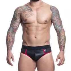 Cueca em Cirre Preta e Vermelha tamanho U - L'amour Boutique Erótica