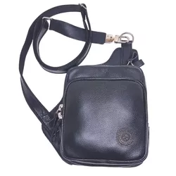Bolsa Tira Colo em couro Modelo Pochete Cartucheira - Preta ... - LARGADÃO - COM VOCÊ, ONDE FOR!