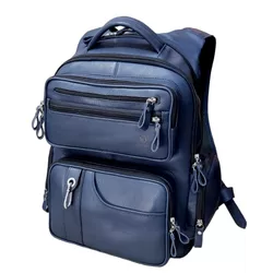 Mochila Racer em Couro Reforçado cor Azul marinho - Azul Mar... - LARGADÃO - COM VOCÊ, ONDE FOR!