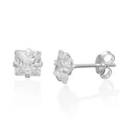 Brinco Ponto de Luz Quadrado 4mm Prata 925 - BCARR... - LE BEAU