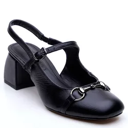 SCARPIN AMALFI COURO PRETO - LESSÔ