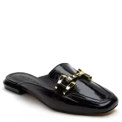 MULE LUCCA COURO VERNIZ PRETO - LESSÔ