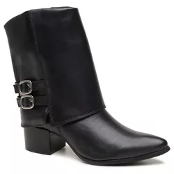 BOTA ATENA COURO CARNEIRO PRETO - LESSÔ