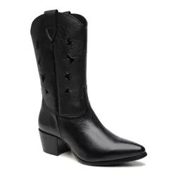 BOTA SIENA WESTERN COURO PRETO - LESSÔ