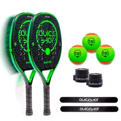 Kit 2 Raquete Beach Tennis Carbono + Bola + Grip + Protetor