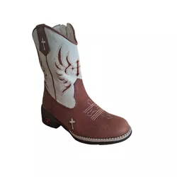 Bota Texana Juvenil em Couro Caramelo R$314,79 OS:... - Caminhos da Roça