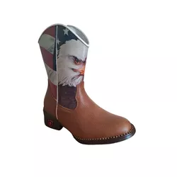 Bota Texana Juvenil em Couro Whisky R$ 314,79 OS: ... - Caminhos da Roça