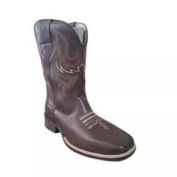 Bota Texana Masculina Marrom Bordado Bege R$ 350,0... - Caminhos da Roça